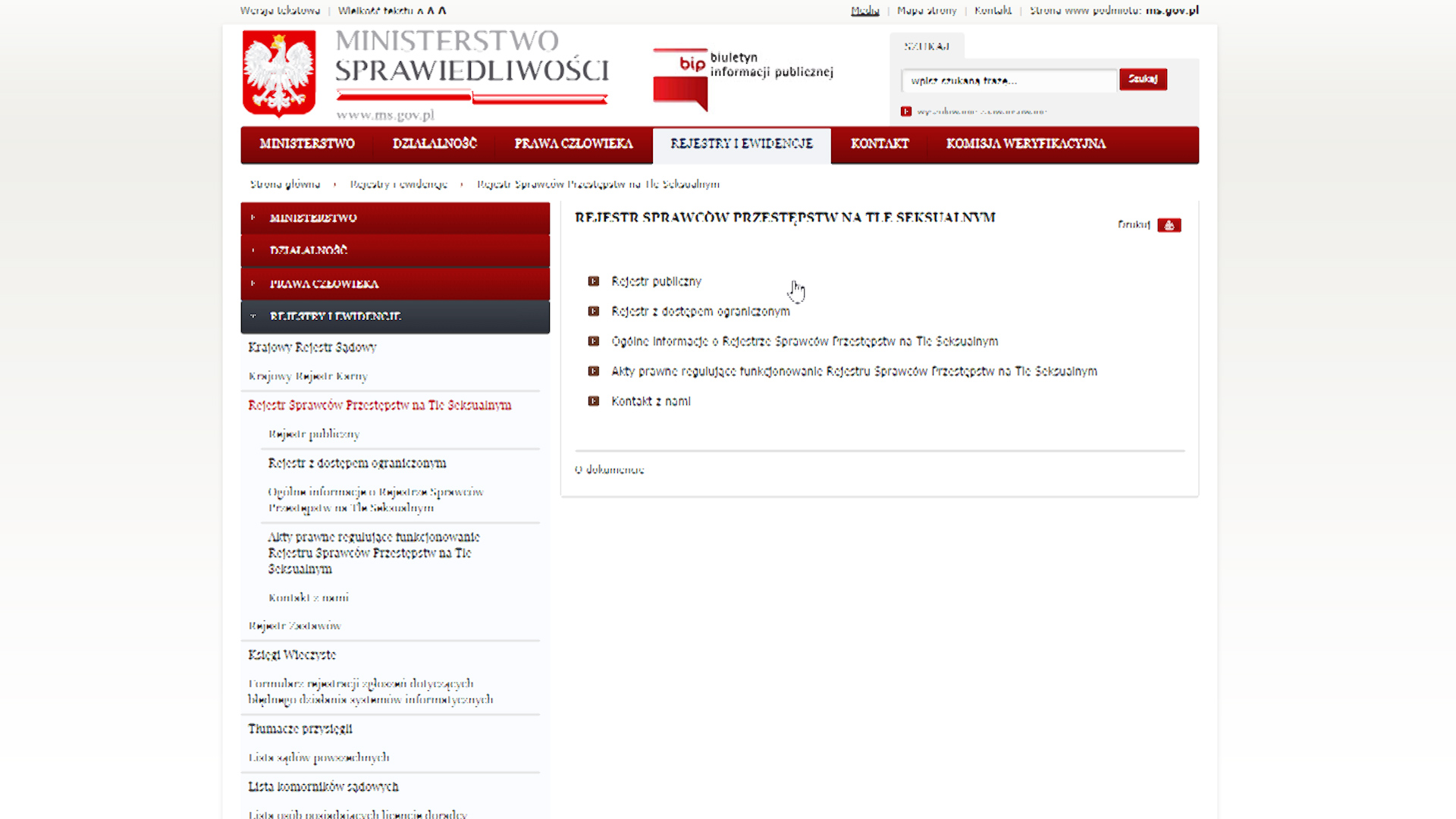 Rejestr gwałcicieli i pedofilów